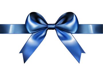 Blue Ribbon Isolated On Transparent Background Illustration For Gift
