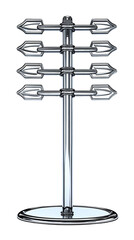 Chrome Metal Arrow Illustration Showing Direction on Transparent Background