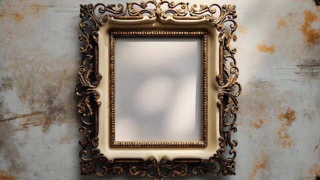 Vintage openwork bronze metal frame on a textured background, empty picture frame mockup_g_1_4_1.png
