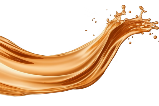 Dynamic Orange Liquid Splash Illustration Isolated on Transparent Background