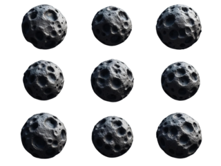 A set of detailed, high-resolution asteroids, perfect for space and science themes.