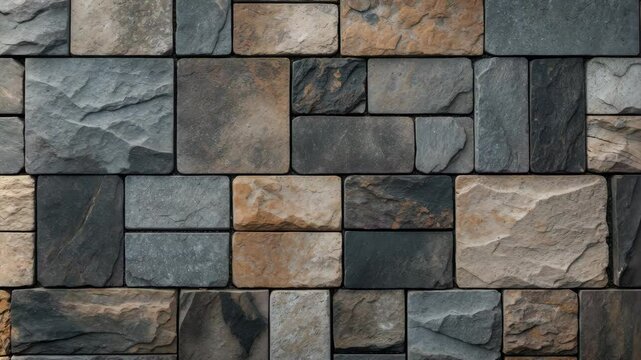 Gray and brown stone paver tiles of different shapes for outdoor pavement. Background and texture._g_1_4_1.png