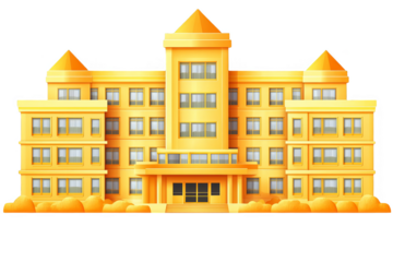Gold Illustration Of An Iconic Building With Golden Elements And Abstract Background