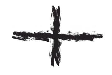 Grunge Plus Symbol Illustration With Abstract Black Background Design