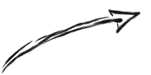 Hand-Drawn Black And White Arrow Illustration On Transparent Isolated Background