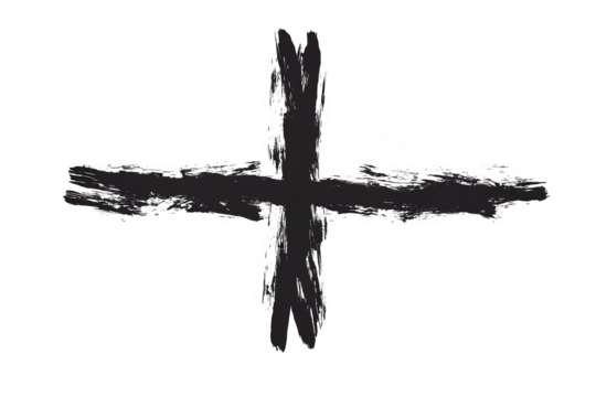 Grunge Plus Symbol Illustration With Abstract Black Background Design