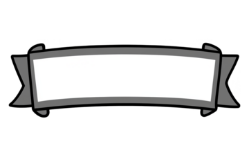 Illustration Of A Grey Ribbon Banner With Blank White Space On A Transparent Background