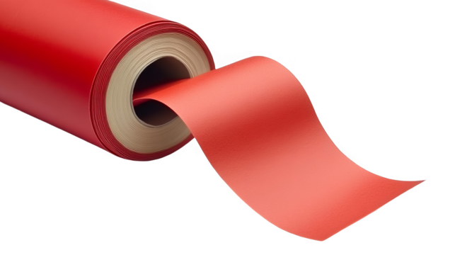 Isolated Abstract Red Paper Roll On Transparent Background Illustration