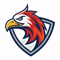 Design a bold, vector logo for a sports team featuring a stylized 