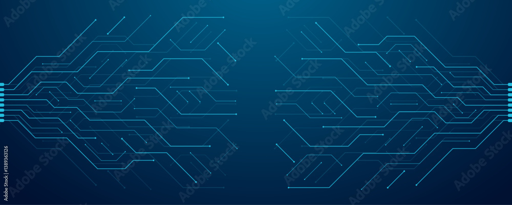 Poster Abstract background with technology circuit board texture. Modern electronic motherboard texture. Creative idea for internet technology. Tech concept for header, web banner, website, presentation.