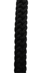 Isolated Black Rope Braided Texture On Black Background Close-Up Photo