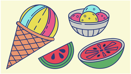 ice cream with fruits