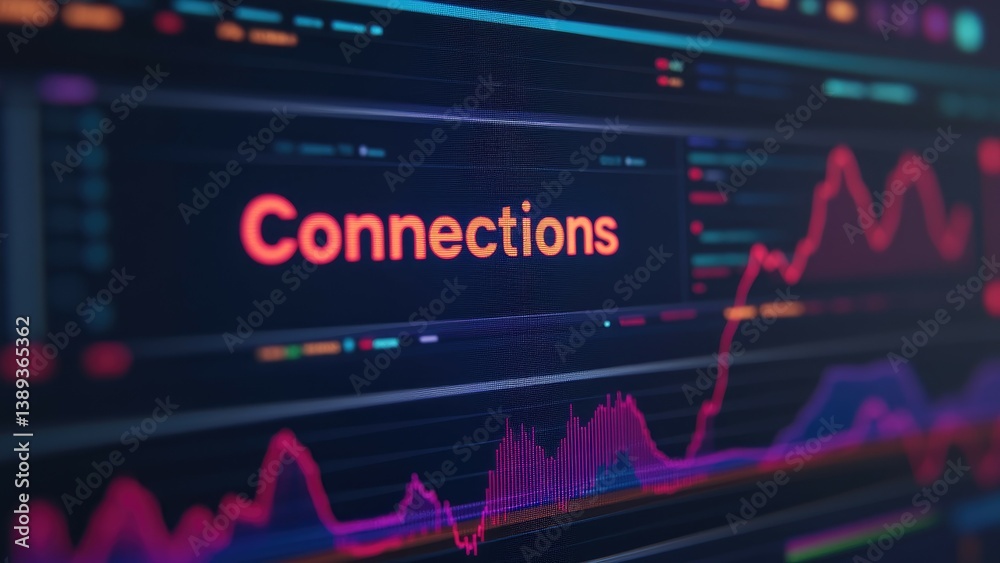 Poster digital connections global network data analytics chart screen display