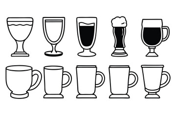 Irish Coffee Line Art Creative Design for Warm Beverage Illustration  