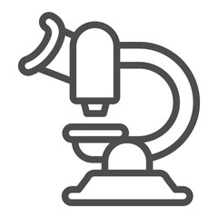 Modern microscope line icon, laboratory concept. Vector graphics. Microscope for magnifying, tool sign on white background, outline style icon for mobile or web design.