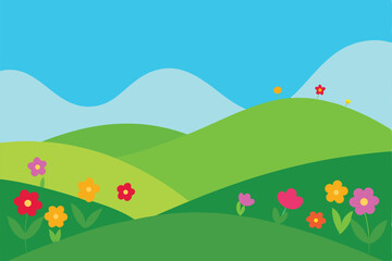 summer landscape with flowers