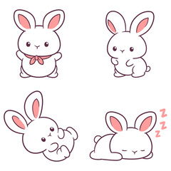 Cute and attractive bunny character cartoon