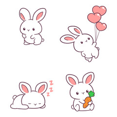 Cute and attractive bunny character cartoon
