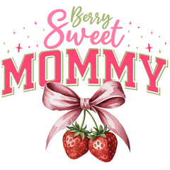 Berry Sweet mommy Strawberry Watercolor
 | Family of the Berry Sweet One PNG | Cute Strawberry Family Watercolor Designs