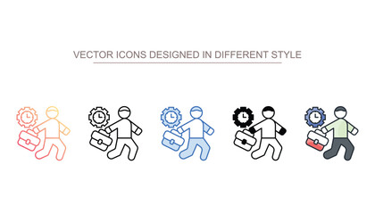 Busy icon design with white background stock illustration
