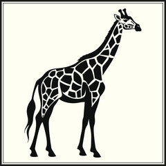 Naklejka premium Giraffe Silhouette, Animal