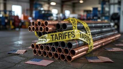 US Tariffs on Steel and Metals tariff as a trade war policy and Protectionism in the United States as imposing import taxes on foreign metal as aluminium and copper.