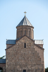 Metekhi church of the Nativity of the Mother of God on a cliff above Mtkvari river in Tbilisi, Georgia