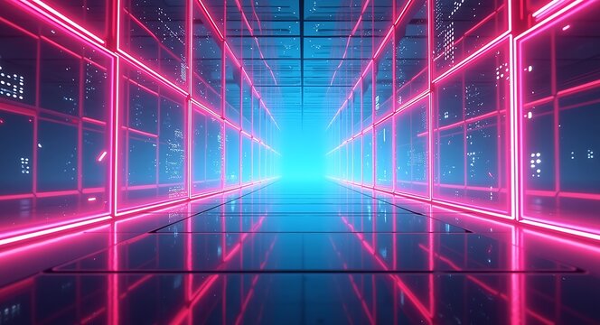 Futuristic Holographic Firewall Network. This high-resolution digital artwork showcases a futuristic network with holographic firewalls and bioluminescent elements representing encryption tools