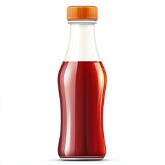 Sauce bottle on white background