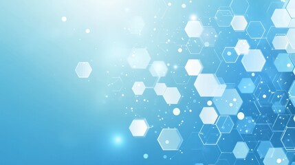 Abstract light blue hexagons background design for tech, science, or presentation