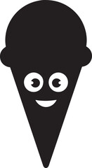 Obraz premium Ice Cream Cone with Face