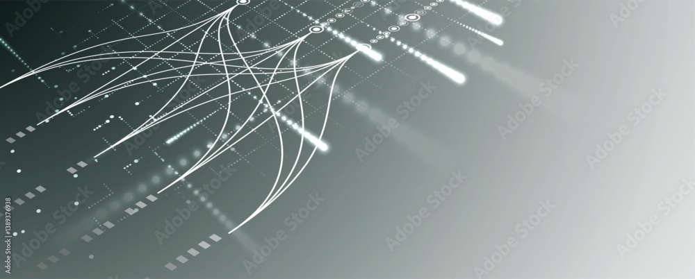 Aufkleber Data technology and machine learning neural flow network