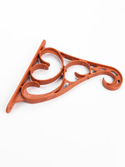 Plastic brackets for shelves. Brackets for shelves of beautiful plastic shelf holders with scrolls...