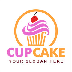 Cup cake sweet logo vector design illustration perfect for cake business