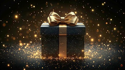 Luxury Black Gift Box with Golden Bow: A Perfect Present for Special Occasions