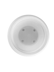 White plastic flower pot isolated on a white background