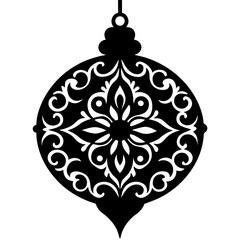 Ornament silhouette vector isolated on white background