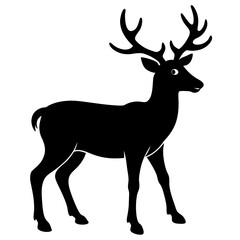 Reindeer silhouette vector isolated on white background