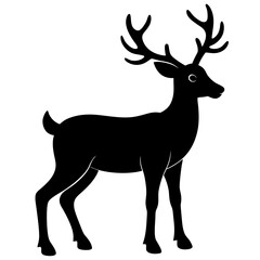 Reindeer silhouette vector isolated on white background