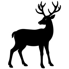 Fototapeta premium Reindeer silhouette vector isolated on white background
