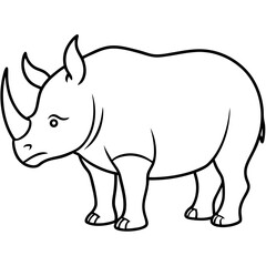 rhino cartoon coloring page
