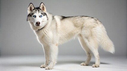 Fototapeta premium Alaskan Husky on studio background 