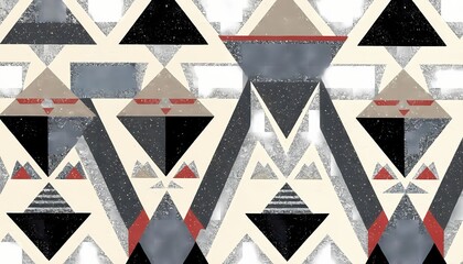 Fototapeta premium Geometric pattern in black, white, and gray tones 