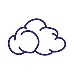 Minimalist Line Art of a Cloud Icon on White Background