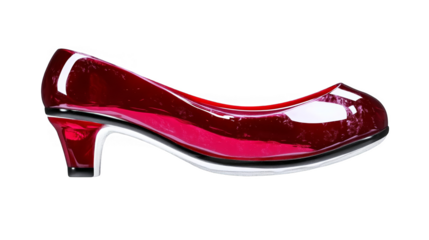 Isolated Red High Heel Shoe Illustration on Transparent Background