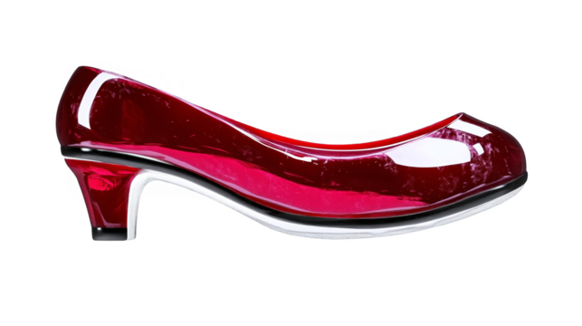 Isolated Red High Heel Shoe Illustration on Transparent Background