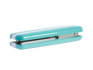 Isolated Teal Stapler Illustration With White Highlights On Transparent Background