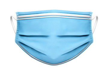Medical Blue Surgical Mask Illustration Isolated On Transparent Background