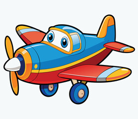 Cute Cartoon Airplane Vector Illustration For Kids And Childrens Education Content
