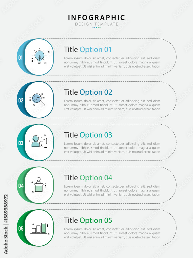 Poster timeline creator infographic template. 5 step timeline journey, calendar flat simple infographics de